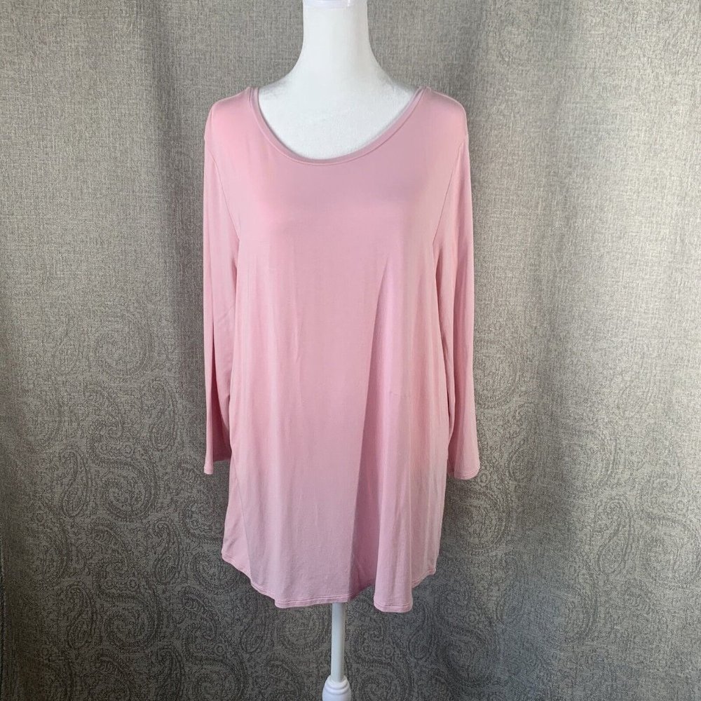 Investments II Essentials Pink Tunic T-Shirt Women's Size 1X Very Soft!